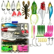 Tanglewen® Fishing Lures Baits Tackle Including Crankbaits,Plastic Worms,Topwater Lures,Tackle Box and More Fishing Gear Lures Kit Set(30pc),Fishing Tackle Box,Fishing Kits,Fishing Lures Bass